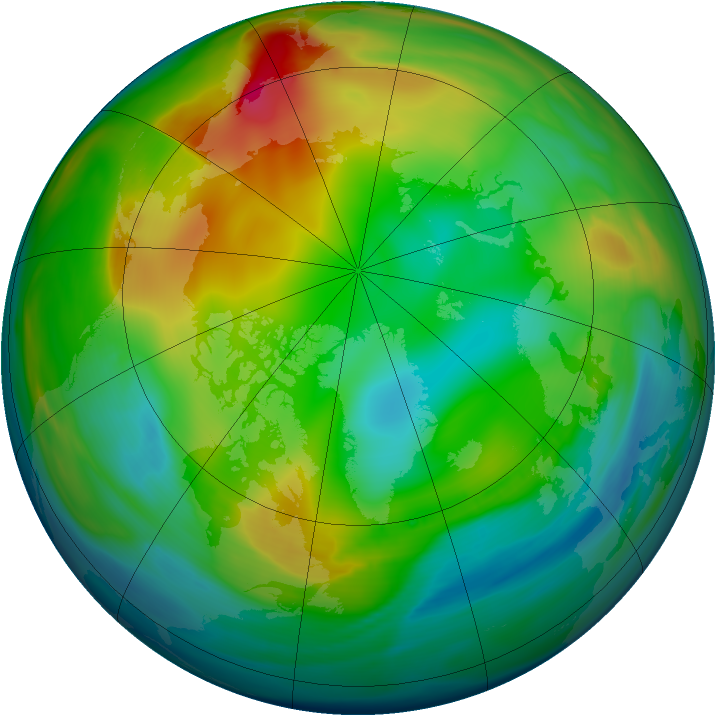 Arctic ozone map for 05 January 2005